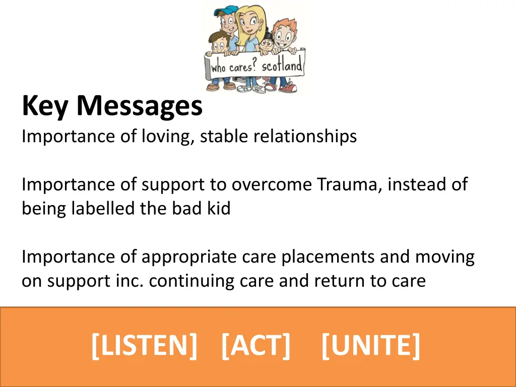 key messages importance of loving stable