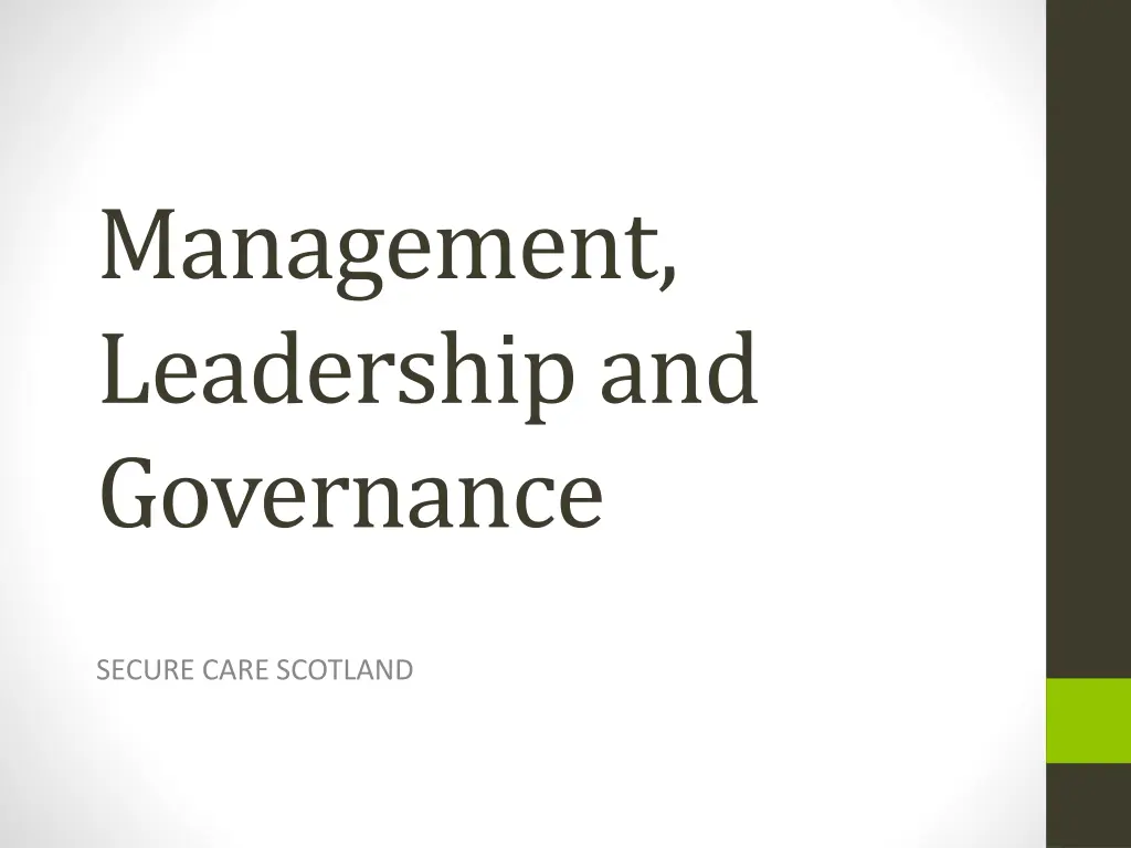 management leadership and governance