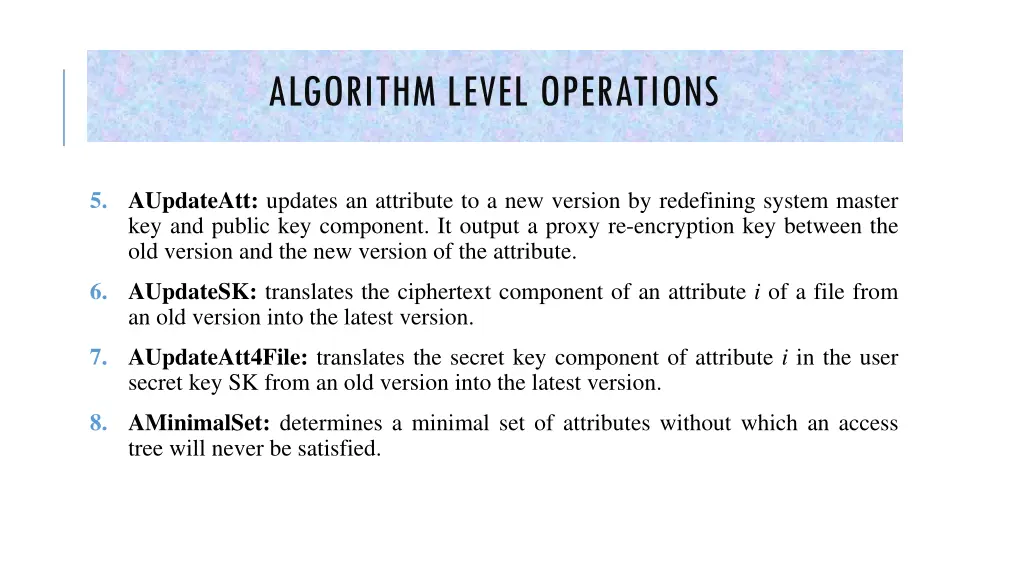 algorithm level operations 1