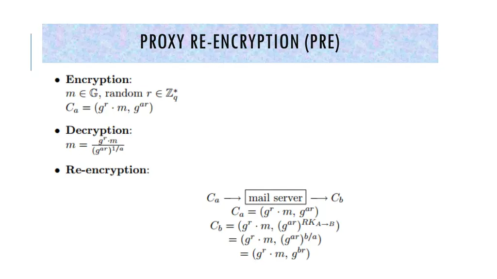 proxy re encryption pre 1