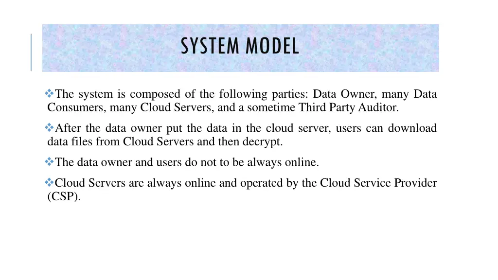 system model