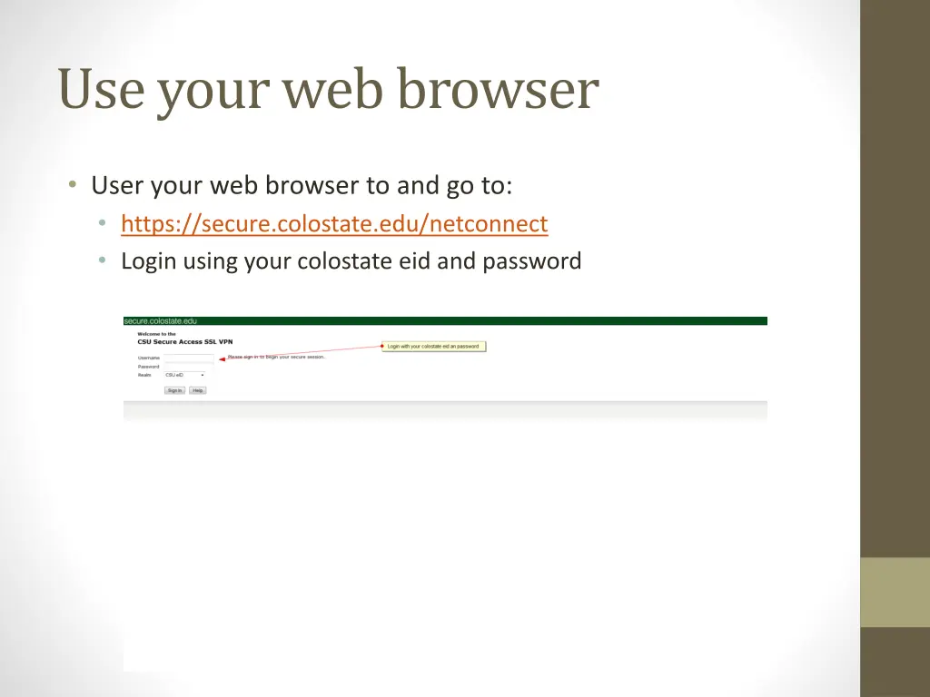 use your web browser