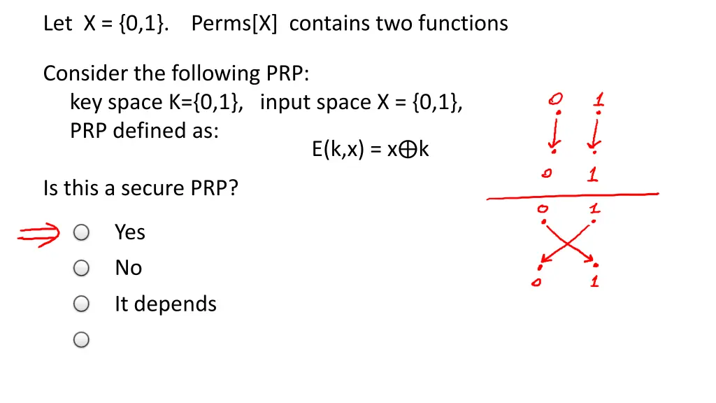 let x 0 1 perms x contains two functions