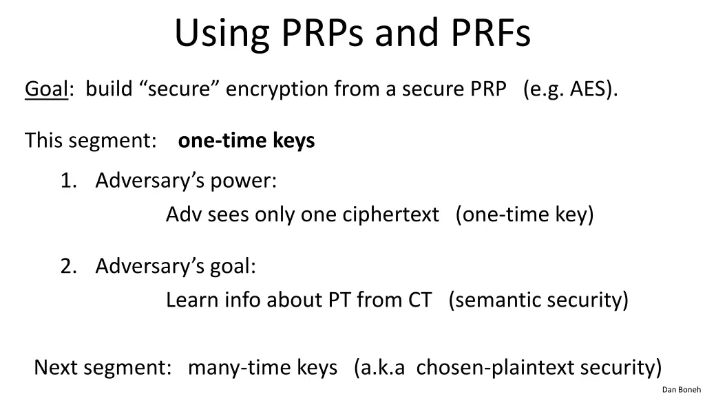 using prps and prfs