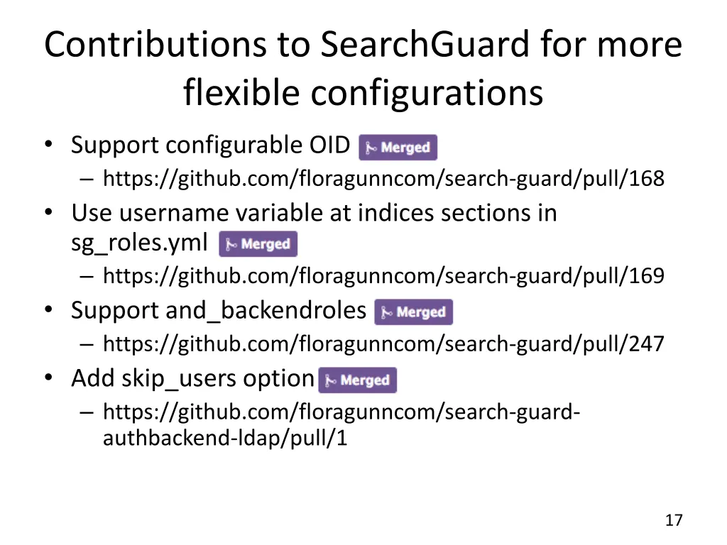 contributions to searchguard for more flexible