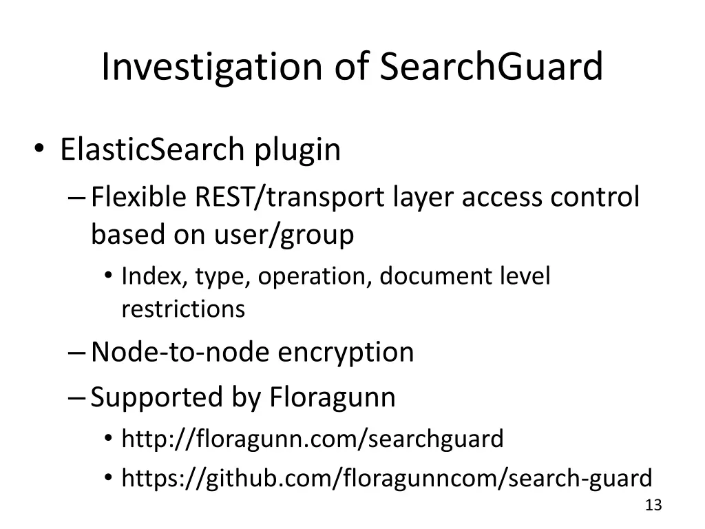 investigation of searchguard