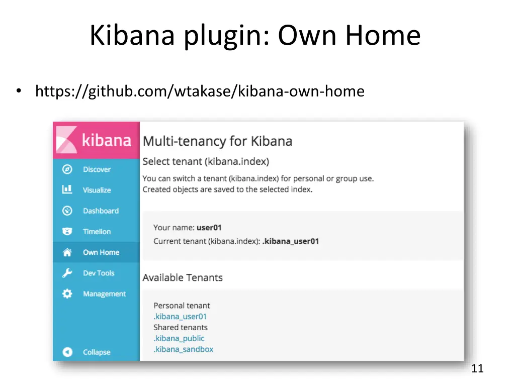 kibana plugin own home