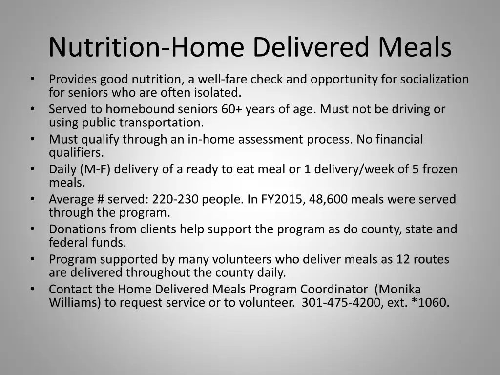 nutrition home delivered meals