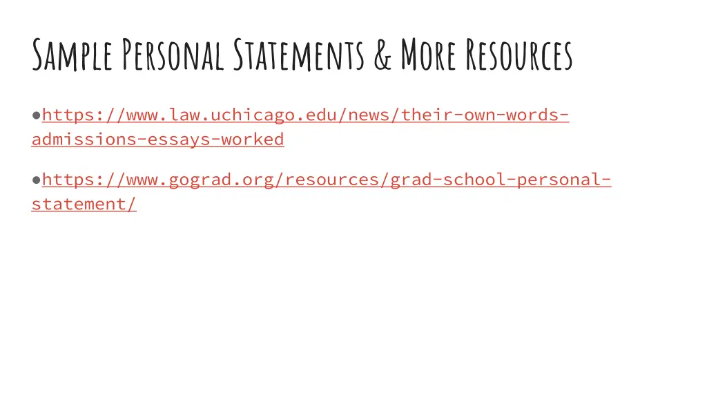 sample personal statements more resources