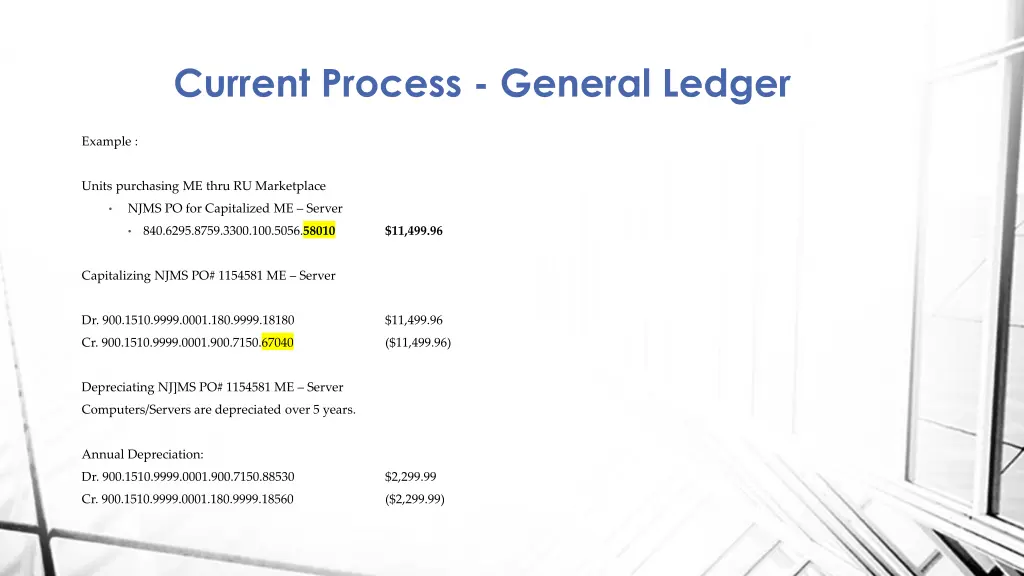 current process general ledger