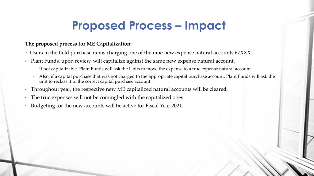 proposed process impact