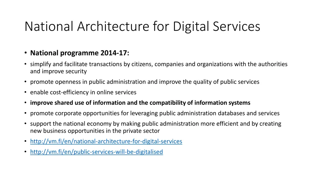 national architecture for digital services