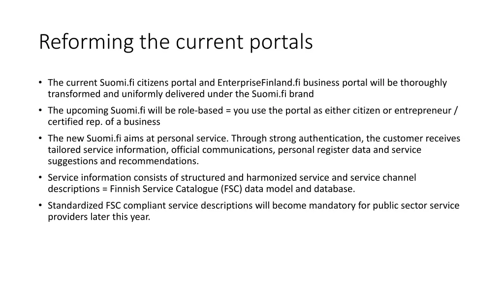 reforming the current portals