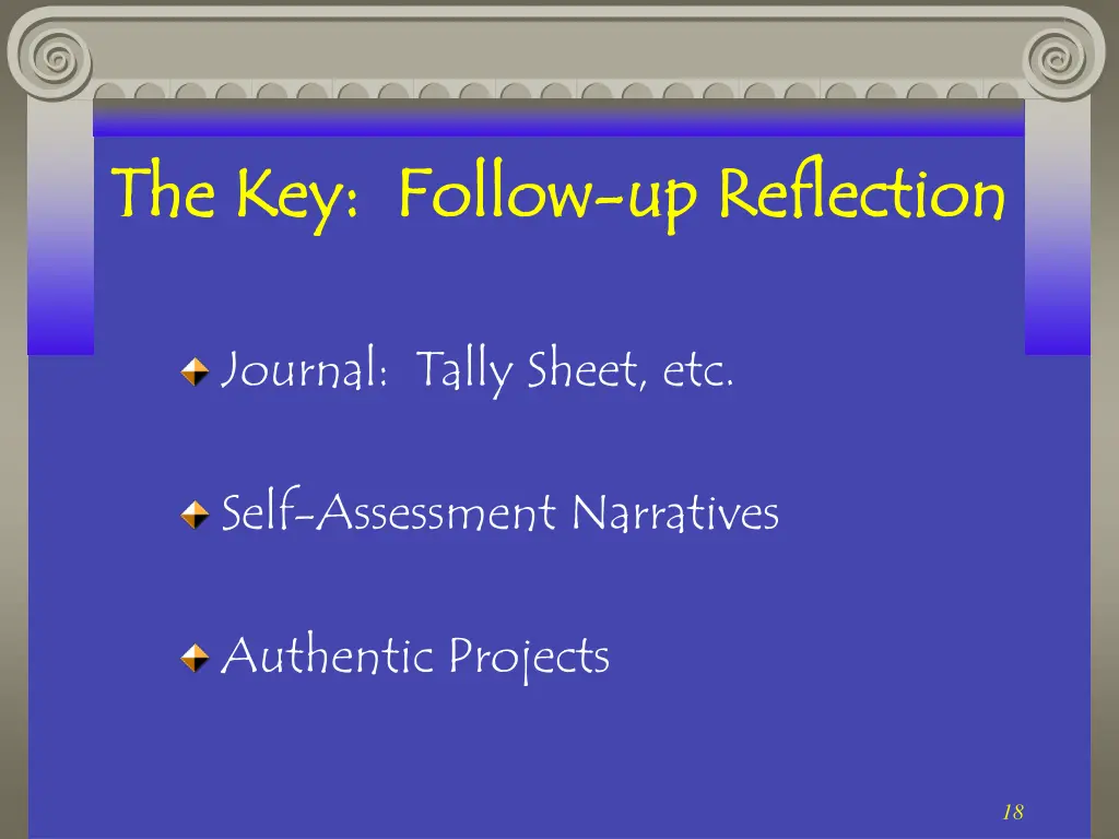 the key follow the key follow up reflection