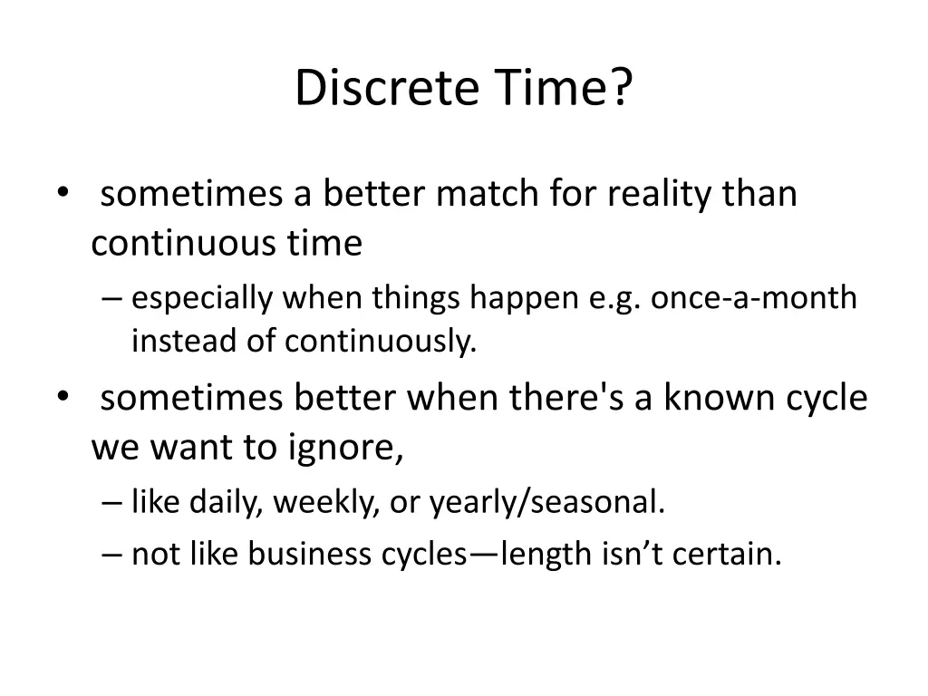 discrete time