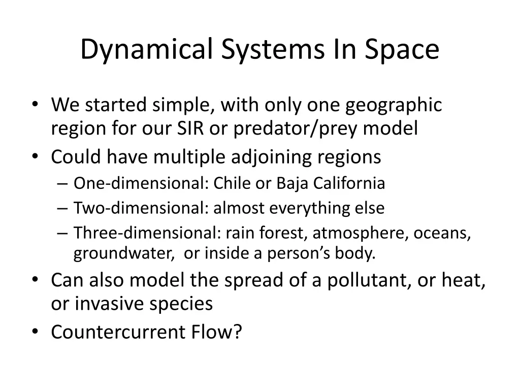 dynamical systems in space