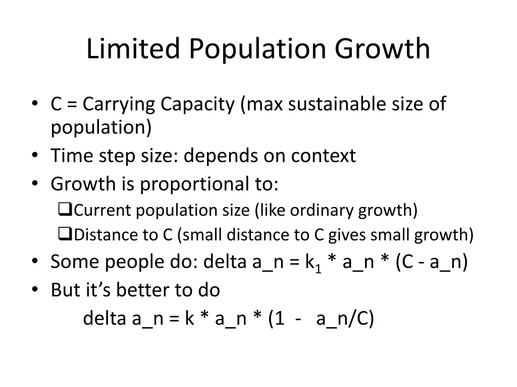 limited population growth