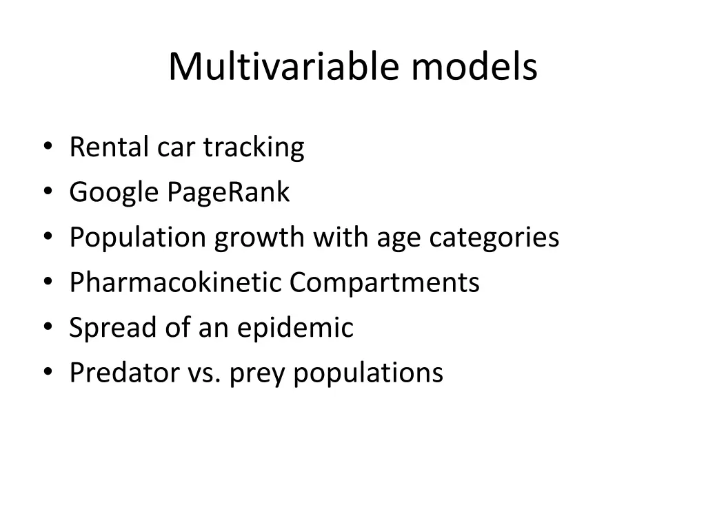 multivariable models 1