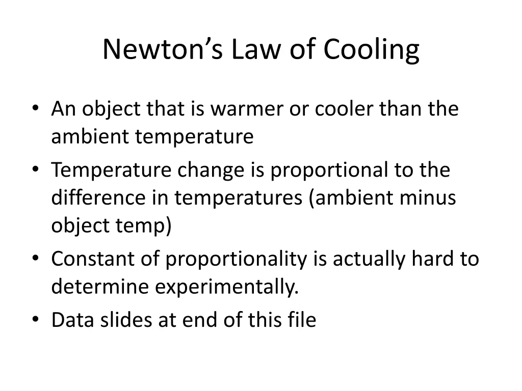 newton s law of cooling