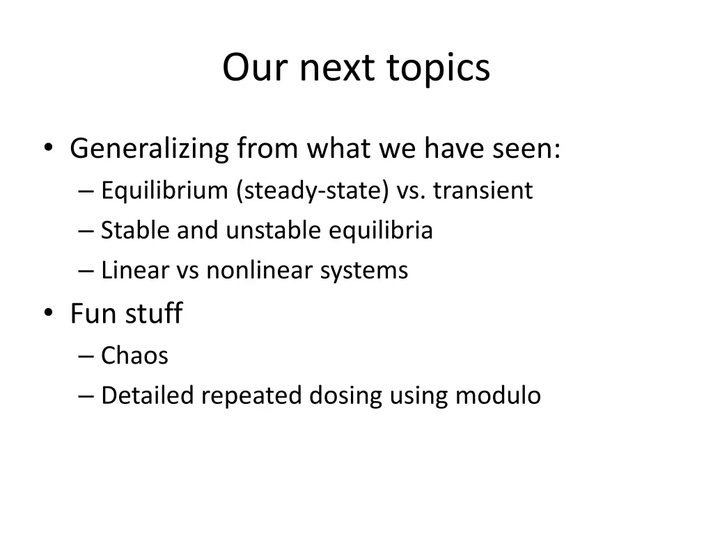 our next topics