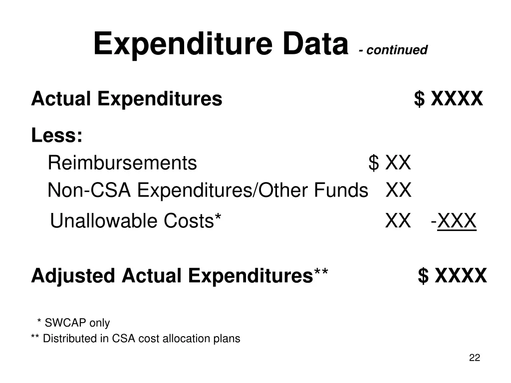 expenditure data continued 1