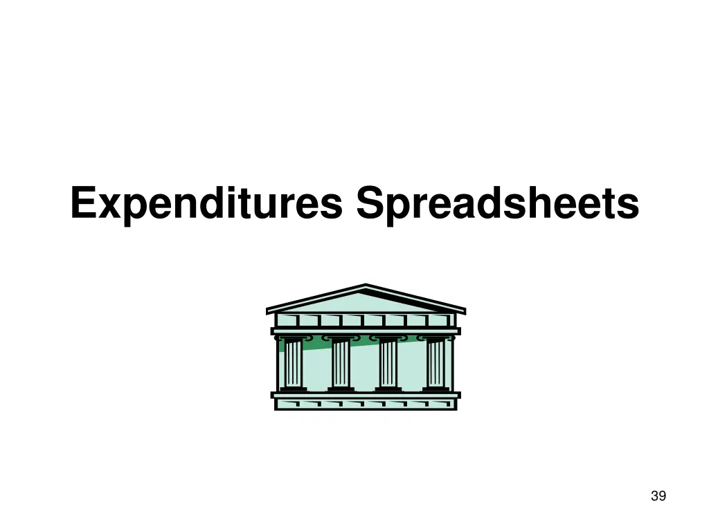 expenditures spreadsheets