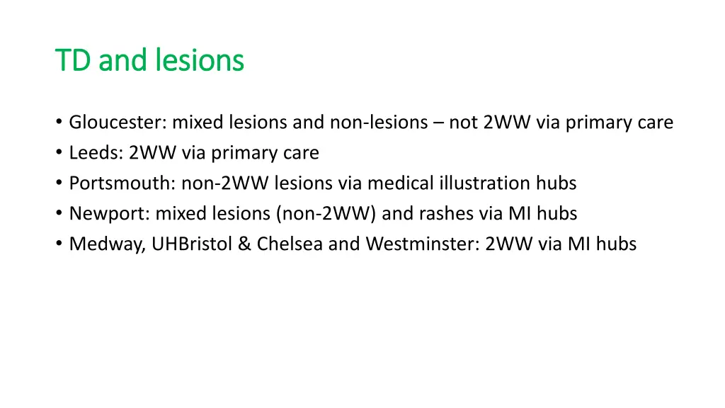 td and lesions td and lesions