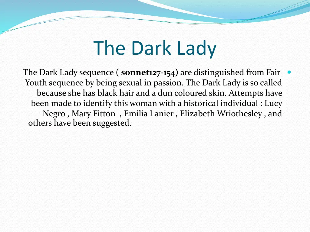 the dark lady