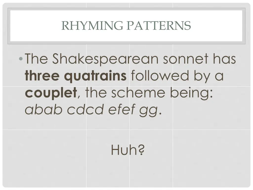 rhyming patterns