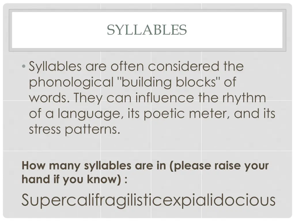 syllables