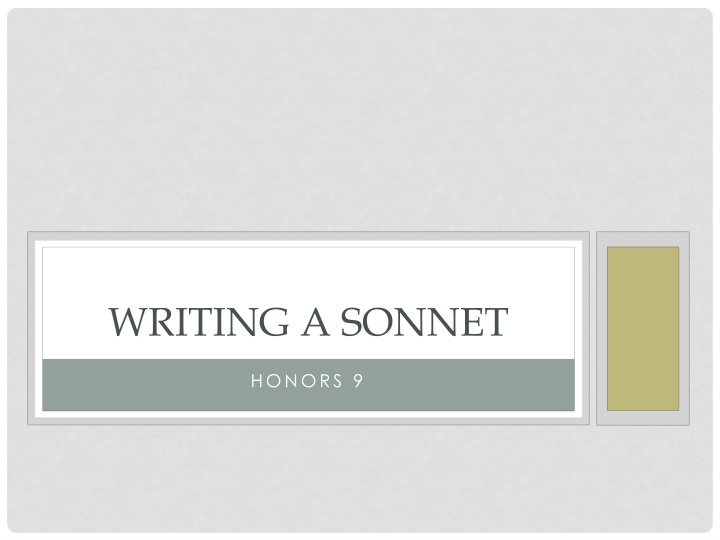 writing a sonnet