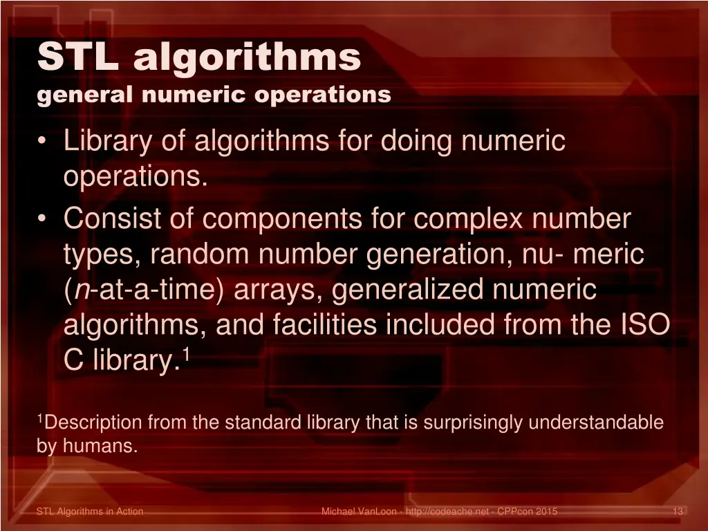 stl algorithms general numeric operations library