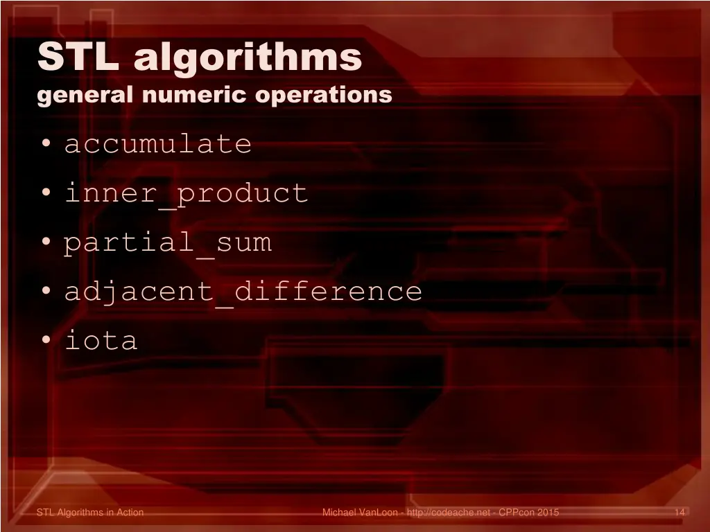 stl algorithms general numeric operations