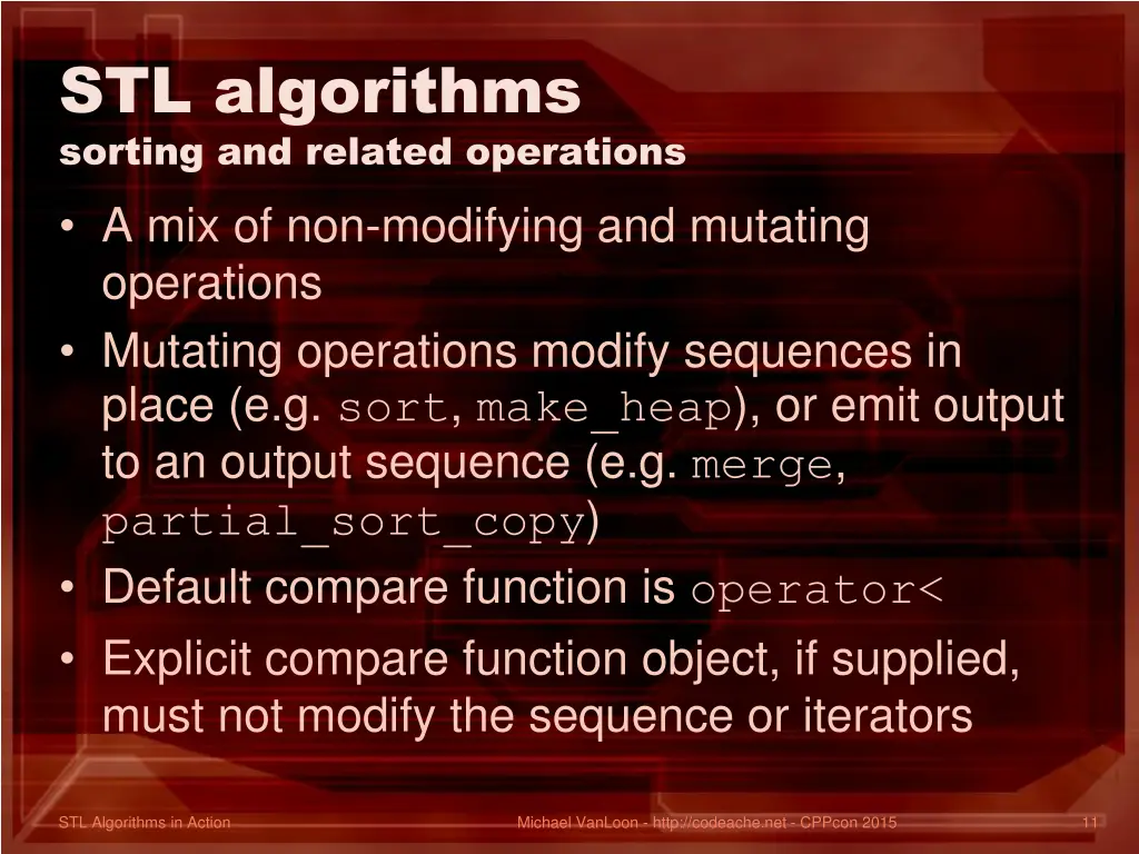 stl algorithms sorting and related operations