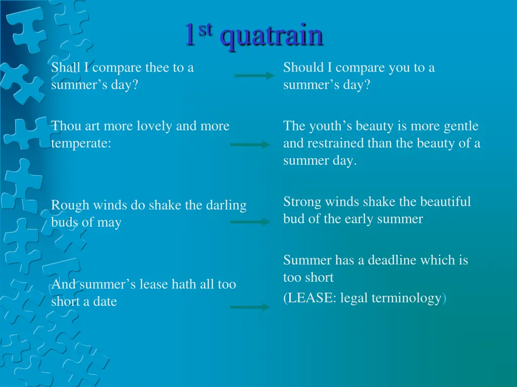 1 st quatrain