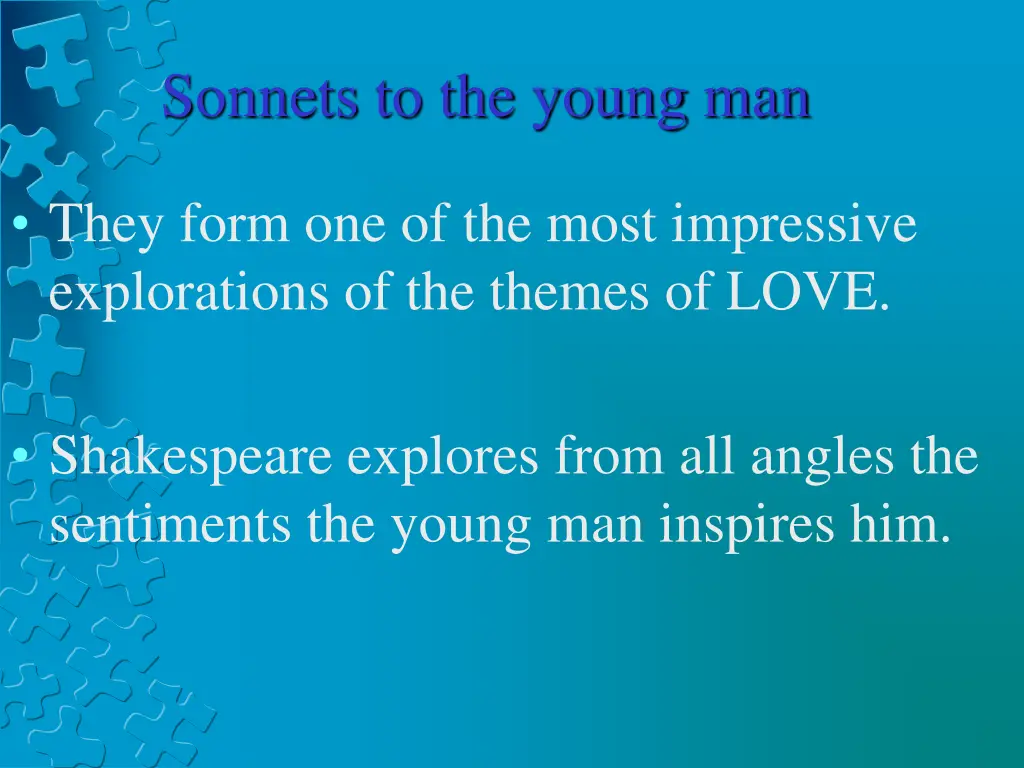 sonnets to the young man