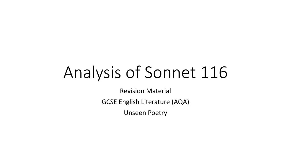 analysis of sonnet 116