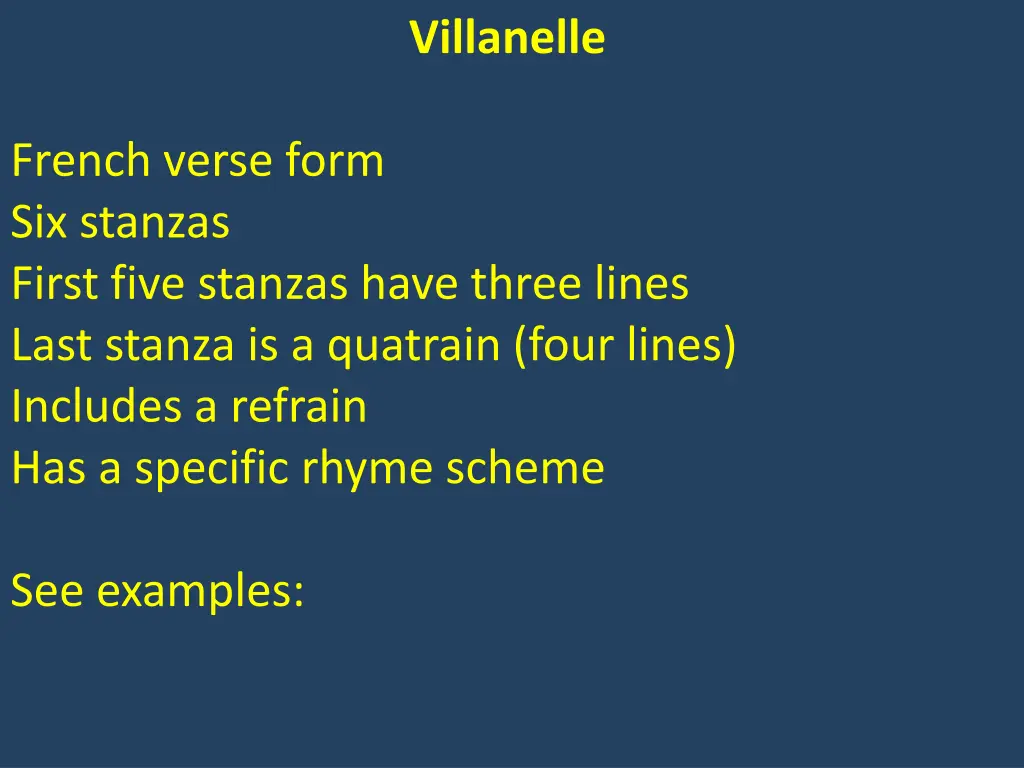 villanelle