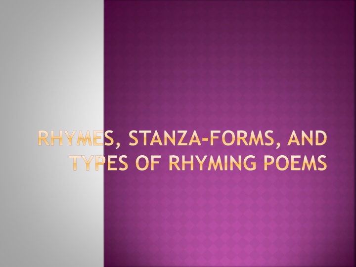 rhymes stanza forms and types of rhyming poems