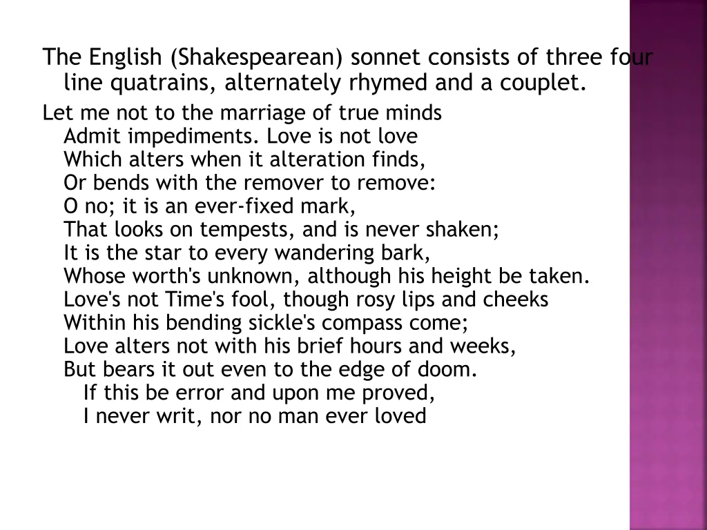 the english shakespearean sonnet consists