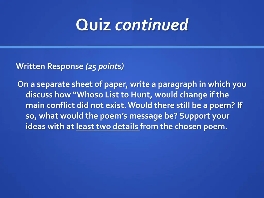 quiz continued