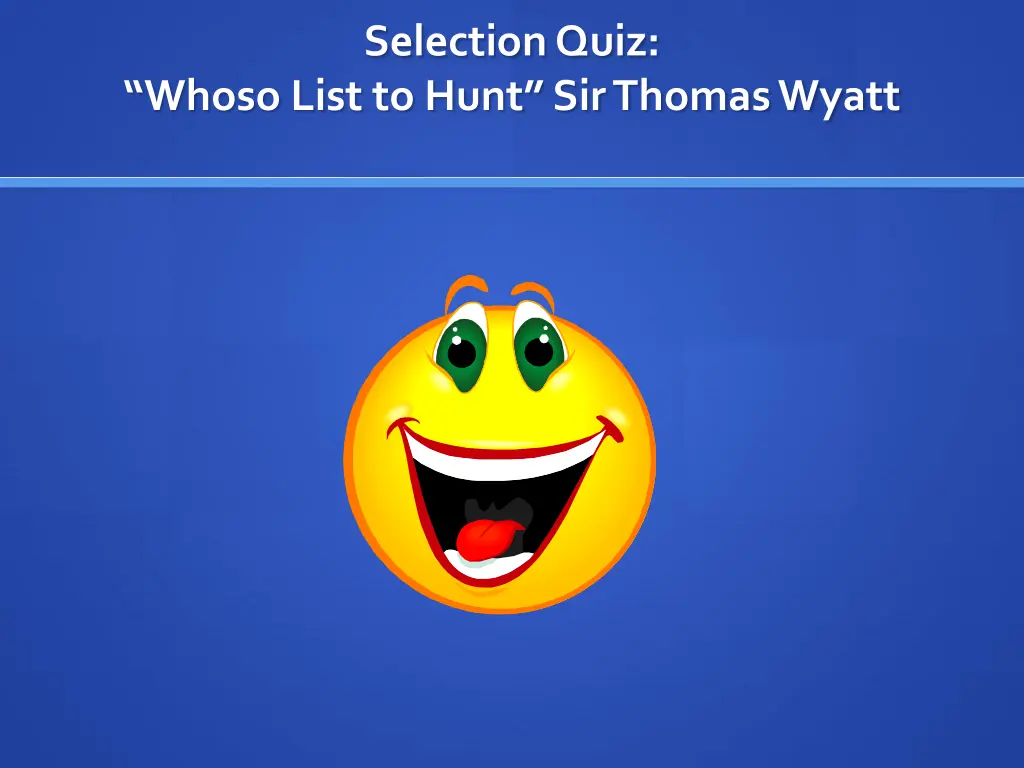 selection quiz