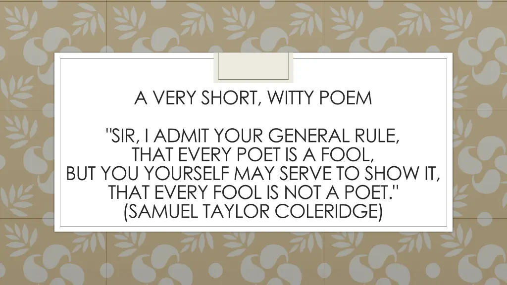 a very short witty poem