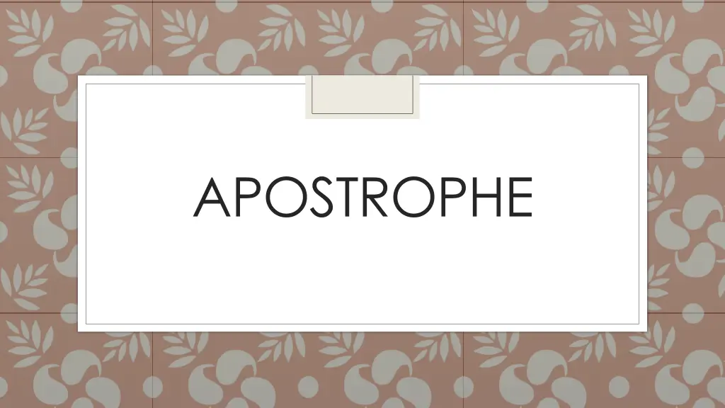 apostrophe