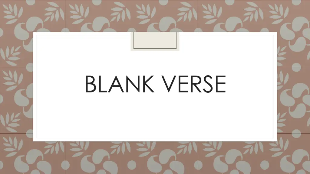 blank verse