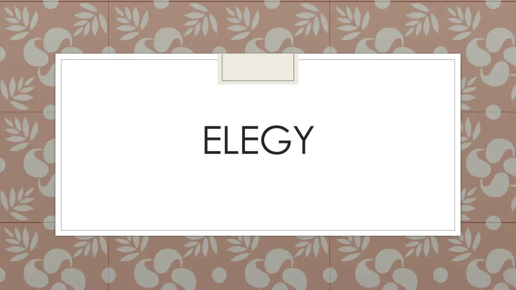 elegy