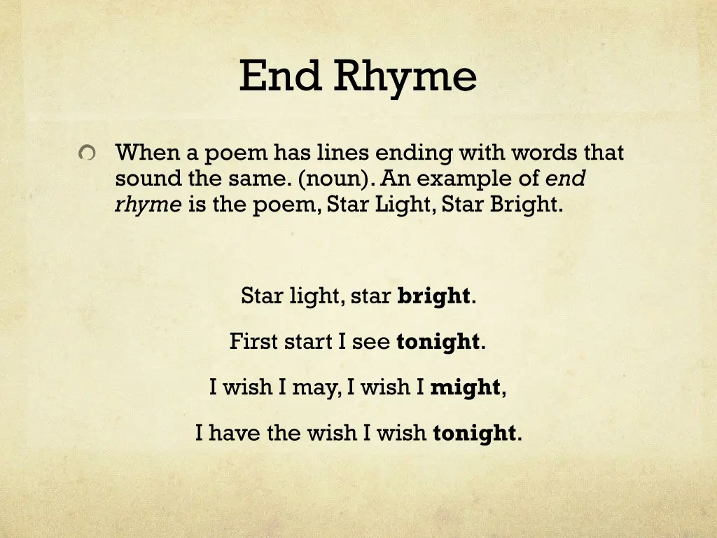 end rhyme