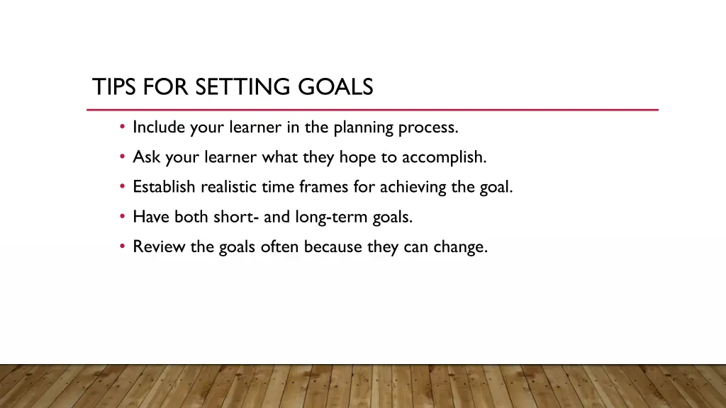 tips for setting goals