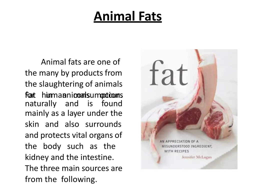 animal fats