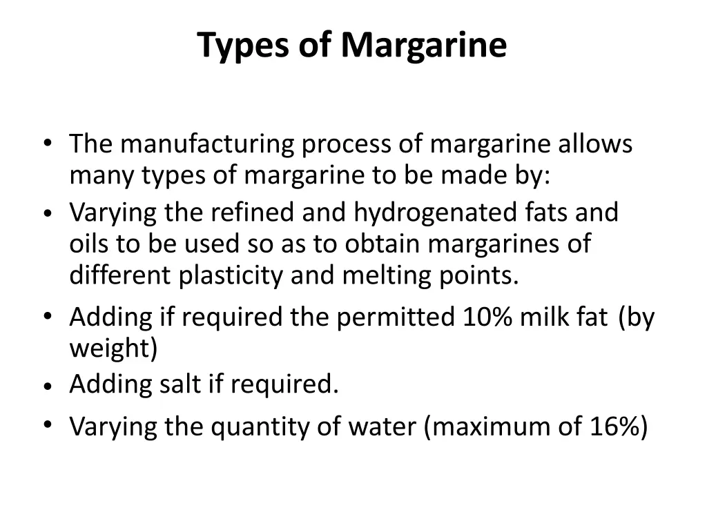 types of margarine